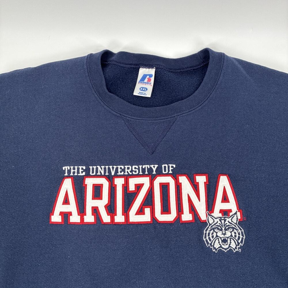 Vintage Russell Athletic Sweatshirt Mens 2XL Blue University Of Arizona Wildcats - Picture 4 of 14